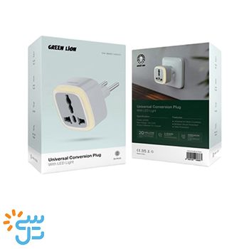 سی تل موبایل - تبدیل 3 به 2 گرین لاین مدل Universal Conversion Plug LED GNUCOVEULT