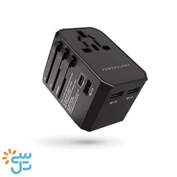 سی تل موبایل - شارژر دیواری مسافرتی 45 وات پاورولوژی مدل  Universal Multi-Port Travel Charger PD45W P45PDUTVBK